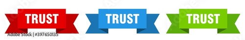 trust ribbon. trust isolated paper sign. banner