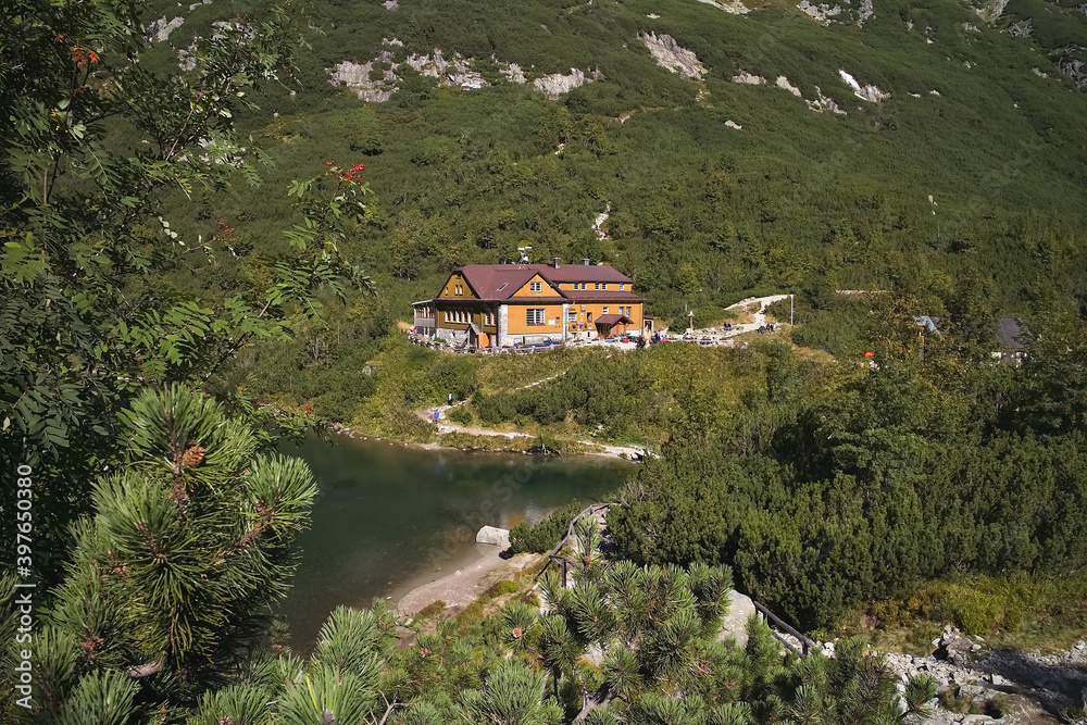 High Tatras, Chata pri Zelenom plese - famous alpine cottage located in the amazing environment of the High Tatras