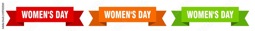 women's day ribbon. women's day isolated paper sign. banner women's day ribbon. women's day isolated paper sign. banner