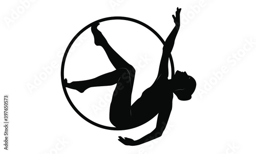 Logo gymnast on the ring in the circus