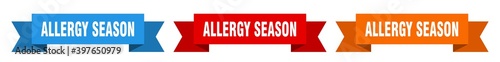 allergy season ribbon. allergy season isolated paper sign. banner