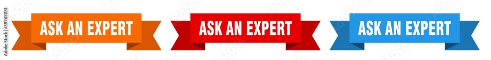 ask an expert ribbon. ask an expert isolated paper sign. banner ask an expert ribbon. ask an expert isolated paper sign. banner