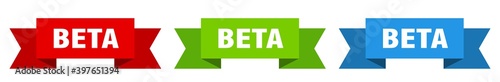 beta ribbon. beta isolated paper sign. banner