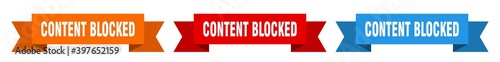 content blocked ribbon. content blocked isolated paper sign. banner