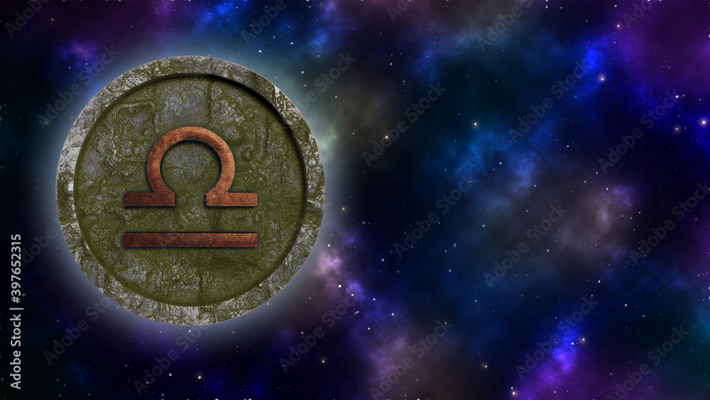 Fototapeta premium Horoscope sign Libra bronze and stone