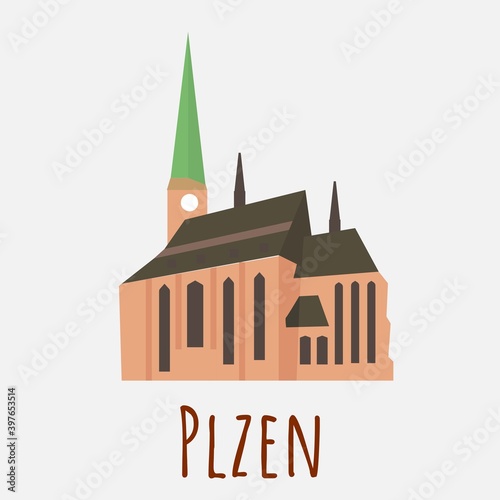 Obraz na plátně Gothic Cathedral of St. Bartholomew in Plzen