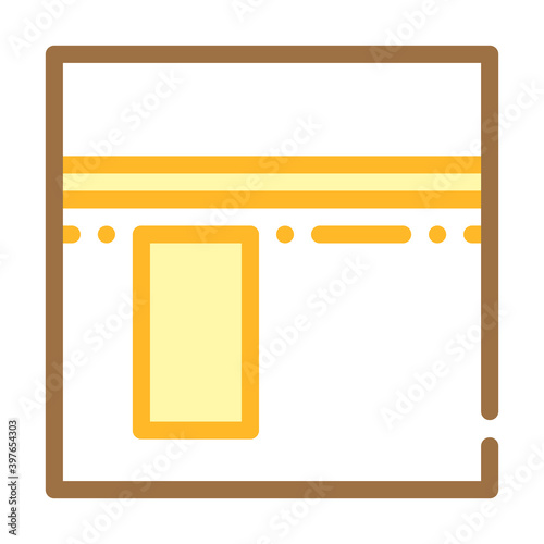 kaaba muslim religion building color icon vector illustration