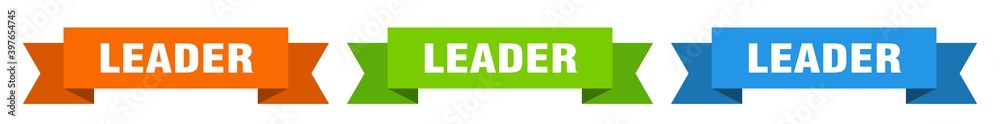 leader ribbon. leader isolated paper sign. banner leader ribbon. leader isolated paper sign. banner