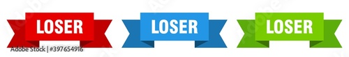 loser ribbon. loser isolated paper sign. banner