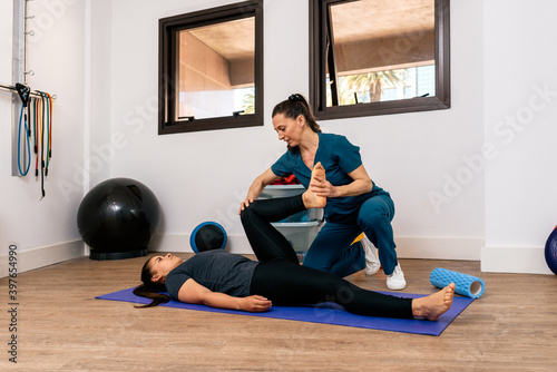 Rehabilitation Session in Physiotherapy Clinic