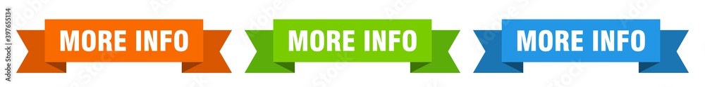 more info ribbon. more info isolated paper sign. banner more info ribbon. more info isolated paper sign. banner
