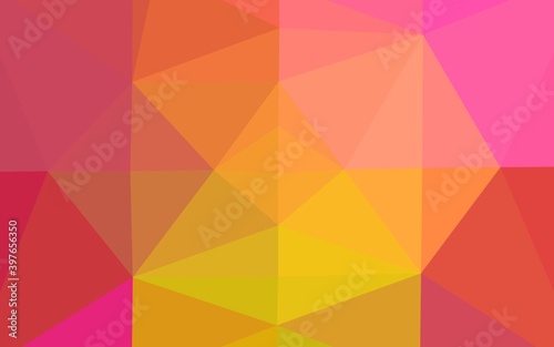 Light Pink  Yellow vector low poly cover.