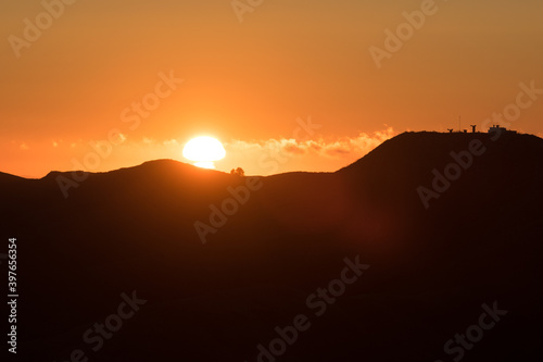 Sunset over marine headlands