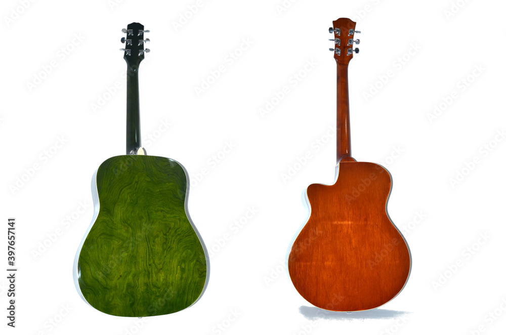 Naklejka premium acoustic guitar isolated on white background