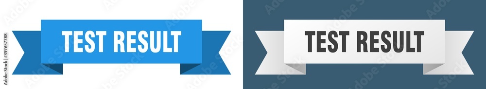 test result ribbon. test result isolated paper sign. banner test result ribbon. test result isolated paper sign. banner