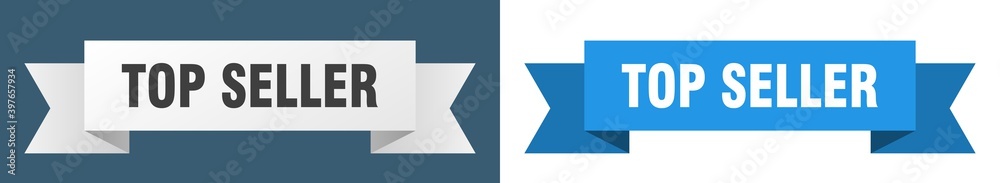 top seller ribbon. top seller isolated paper sign. banner top seller ribbon. top seller isolated paper sign. banner