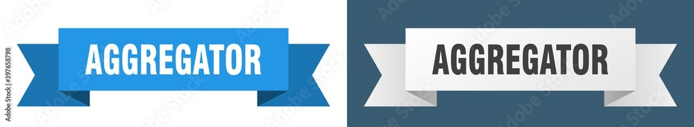 aggregator ribbon. aggregator isolated paper sign. banner aggregator ribbon. aggregator isolated paper sign. banner