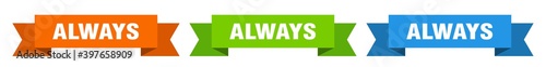 always ribbon. always isolated paper sign. banner