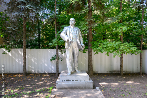 Monument to Vladimir Lenin at Burakov street, Moscow, Russian Federation, August 22, 2020