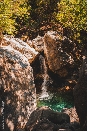 Quadro em tela Waterfall on a way through Samaria Gorge, Crete, Greece