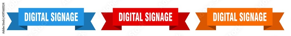 digital signage ribbon. digital signage isolated paper sign. banner digital signage ribbon. digital signage isolated paper sign. banner