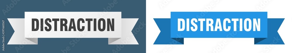 distraction ribbon. distraction isolated paper sign. banner distraction ribbon. distraction isolated paper sign. banner