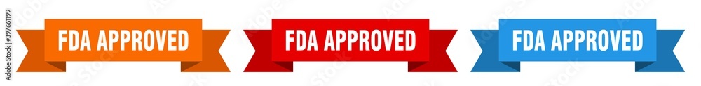 fda approved ribbon. fda approved isolated paper sign. banner fda approved ribbon. fda approved isolated paper sign. banner