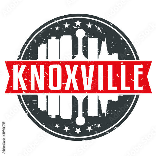 Knoxville, TN, USA Round Travel Stamp. Icon Skyline City Design. Seal Tourism Vector Badge Illustration. photo