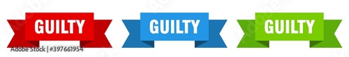 guilty ribbon. guilty isolated paper sign. banner