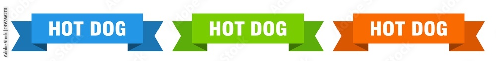 hot dog ribbon. hot dog isolated paper sign. banner hot dog ribbon. hot dog isolated paper sign. banner