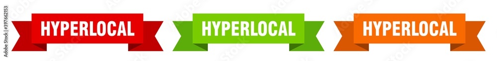 hyperlocal ribbon. hyperlocal isolated paper sign. banner hyperlocal ribbon. hyperlocal isolated paper sign. banner