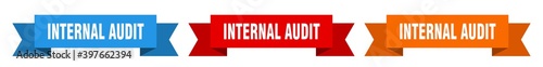 internal audit ribbon. internal audit isolated paper sign. banner