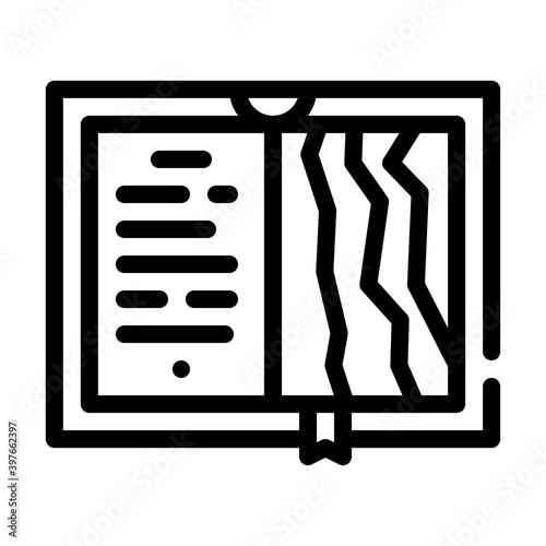 torn pages book line icon vector illustration