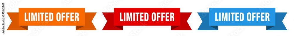 limited offer ribbon. limited offer isolated paper sign. banner limited offer ribbon. limited offer isolated paper sign. banner
