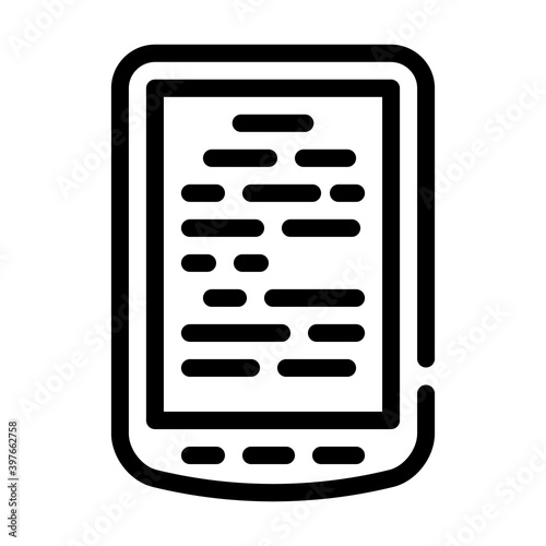 electronic read book gadget line icon vector illustration