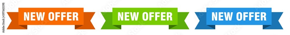 new offer ribbon. new offer isolated paper sign. banner new offer ribbon. new offer isolated paper sign. banner