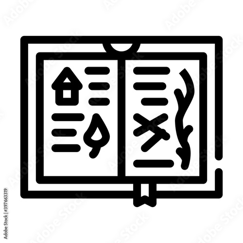 sketch book line icon vector illustration black