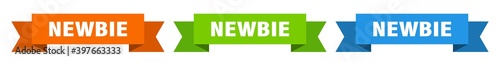 newbie ribbon. newbie isolated paper sign. banner