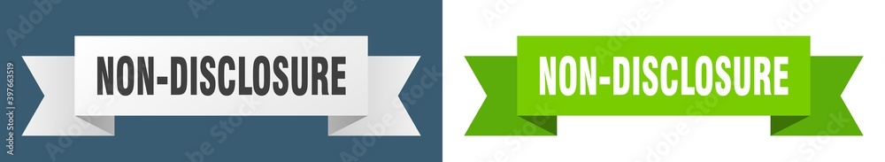 non-disclosure ribbon. non-disclosure isolated paper sign. banner non-disclosure ribbon. non-disclosure isolated paper sign. banner