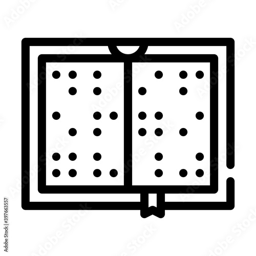 braille book line icon vector illustration black