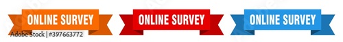online survey ribbon. online survey isolated paper sign. banner