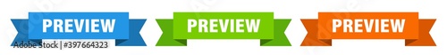 preview ribbon. preview isolated paper sign. banner