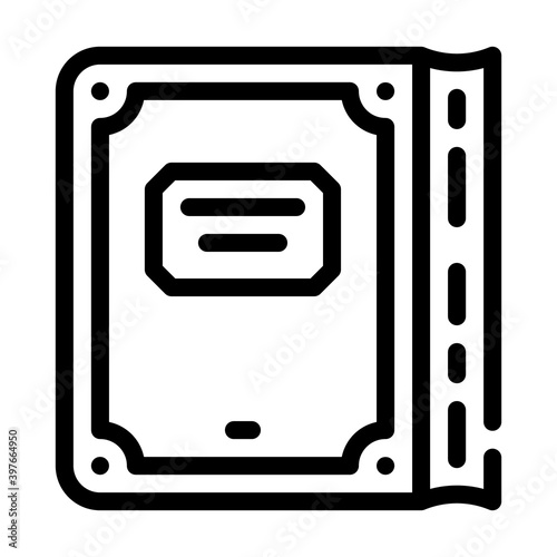 vintage old book line icon vector illustration
