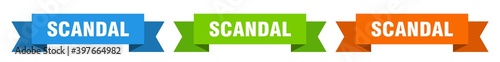 scandal ribbon. scandal isolated paper sign. banner