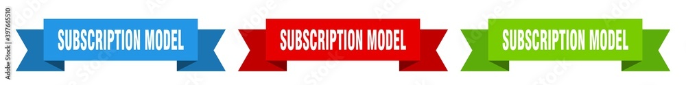 subscription model ribbon. subscription model isolated paper sign. banner subscription model ribbon. subscription model isolated paper sign. banner