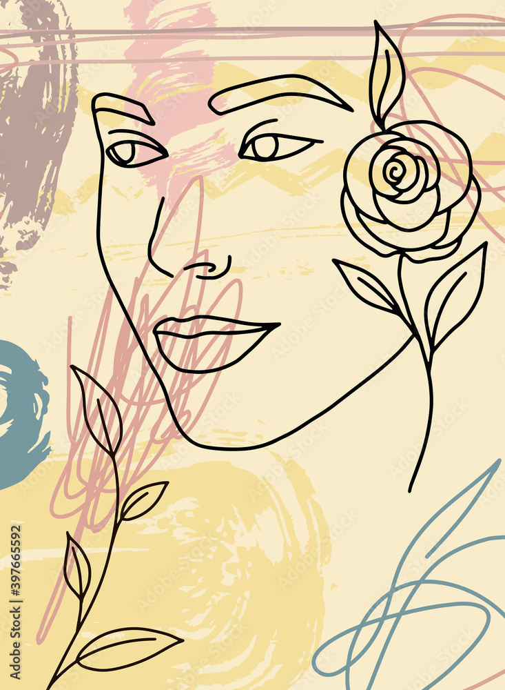abstract woman face poster line minimalism 7 abstract woman face poster line minimalism 7