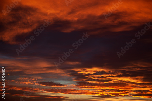 Colorful sunset in the sky © Karyna Deziderieva