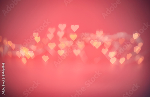 Wallpaper Mural Blurred hearts lights. Valentines day pink Bokeh background Torontodigital.ca