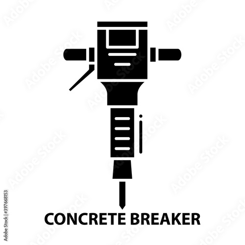 concrete breaker icon, black vector sign with editable strokes, concept illustration