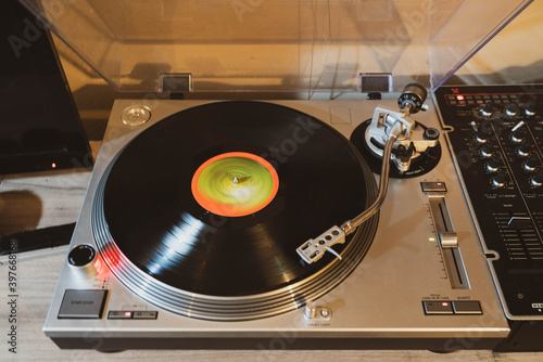 turntable with vinyl record